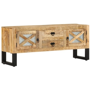 vidaXL Meuble TV 110x30x45 cm Bois de manguier brut pas cher