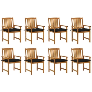 vidaXL Chaises de jardin avec coussins 8 pcs Bois d'acacia solide pas cher