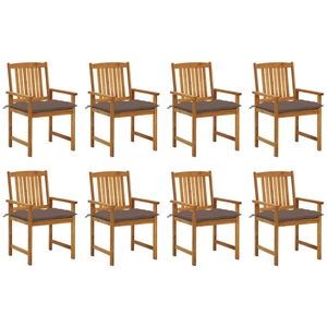 vidaXL Chaises de jardin avec coussins 8 pcs Bois d'acacia solide pas cher