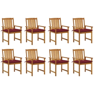 vidaXL Chaises de jardin avec coussins 8 pcs Bois d'acacia solide pas cher