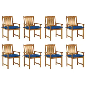 vidaXL Chaises de jardin avec coussins 8 pcs Bois d'acacia solide pas cher