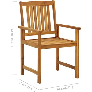 vidaXL Chaises de jardin avec coussins 8 pcs Bois d'acacia solide pas cher