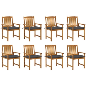 vidaXL Chaises de jardin avec coussins 8 pcs Bois d'acacia solide pas cher