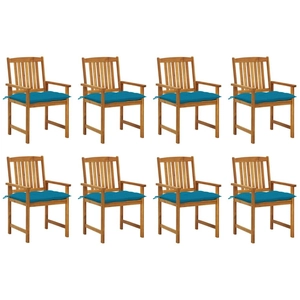 vidaXL Chaises de jardin avec coussins 8 pcs Bois d'acacia solide pas cher