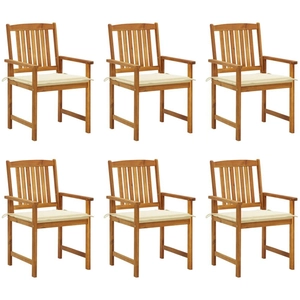 vidaXL Chaises de jardin avec coussins 6 pcs Bois d'acacia massif pas cher