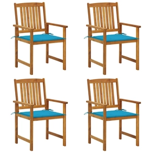 vidaXL Chaises de jardin avec coussins 6 pcs Bois d'acacia massif pas cher