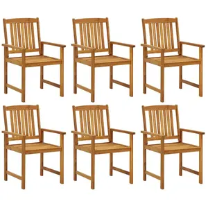 vidaXL Chaises de jardin 6 pcs Bois d'acacia massif pas cher