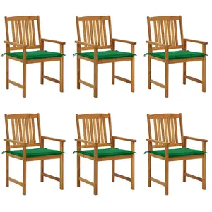 vidaXL Chaises de jardin avec coussins 6 pcs Bois d'acacia massif pas cher