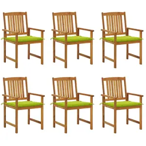 vidaXL Chaises de jardin avec coussins 6 pcs Bois d'acacia massif pas cher