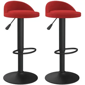 vidaXL Tabourets de bar lot de 2 rouge bordeaux velours pas cher