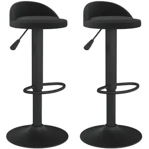 vidaXL Vidaxl Tabourets De Bar Lot De 2 Noir Velours pas cher