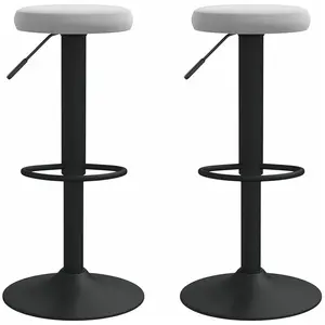 Comparateur de prix : vidaXL Tabourets de bar lot de 2 gris clair velours