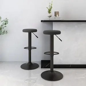 vidaXL Tabourets de bar 2 pcs Noir Velours pas cher