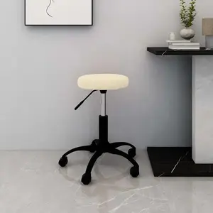 vidaXL Vidaxl Chaise De Bureau Pivotante Crème Velours pas cher