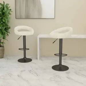 vidaXL Tabourets de bar lot de 2 crème velours pas cher