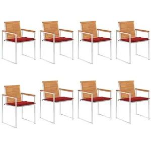vidaXL - Tuinstoelen - 8 - st - met - kussens - massief - acaciahout pas cher