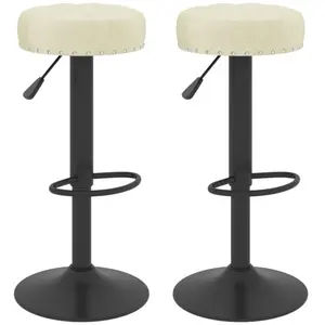 Comparateur de prix : vidaXL Tabourets de bar lot de 2 crème velours