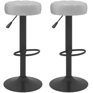 Comparateur de prix : vidaXL Tabourets de bar lot de 2 gris velours