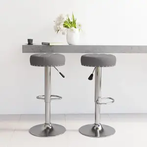 Comparateur de prix : vidaXL Tabourets de bar lot de 2 gris foncé tissu