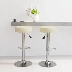 vidaXL Tabourets de bar lot de 2 crème tissu pas cher