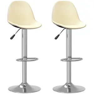 vidaXL Tabourets de bar lot de 2 crème tissu pas cher