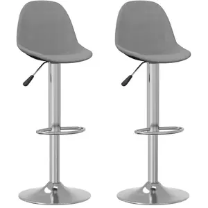 vidaXL Tabourets de bar lot de 2 gris tissu pas cher