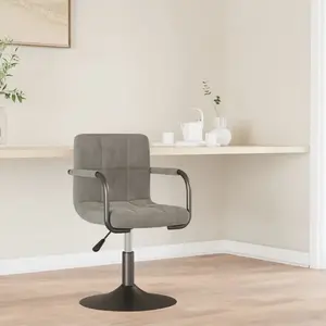 vidaXL Tabouret de bar Gris clair Velours pas cher