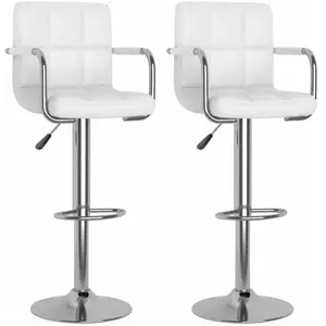 Comparateur de prix : vidaXL Tabourets de bar lot de 2 blanc similicuir