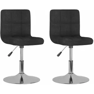 Comparateur de prix : vidaXL Chaises pivotantes de salle à manger 2 pcs Noir Tissu