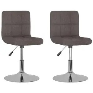 vidaXL Chaises pivotantes de salle à manger 2 pcs Taupe Tissu pas cher