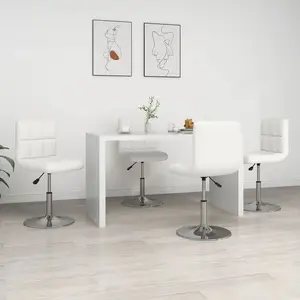 vidaXL Chaises à manger lot de 4 blanc similicuir pas cher