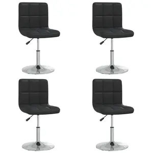 vidaXL Vidaxl Chaises De Salle À Manger 4 Pcs Noir Similicuir pas cher