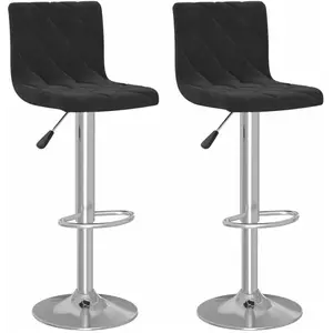 vidaXL Tabourets de bar lot de 2 noir velours pas cher