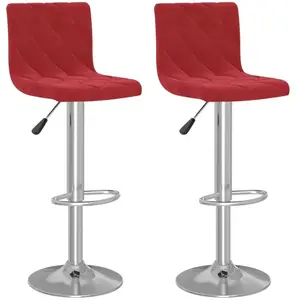 vidaXL Tabourets de bar lot de 2 rouge bordeaux velours pas cher