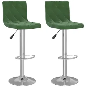 vidaXL Tabourets de bar lot de 2 vert foncé velours pas cher
