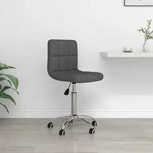 vidaXL Chaise pivotante de bureau Gris foncé Tissu pas cher