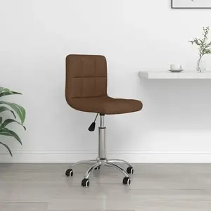 vidaXL Vidaxl Chaise Pivotante De Bureau Marron Tissu pas cher