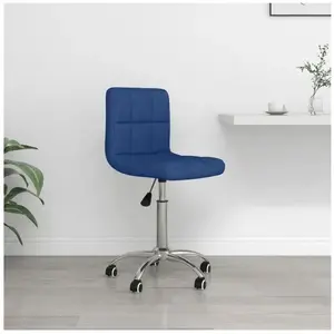 vidaXL Chaise pivotante de bureau Bleu Tissu pas cher