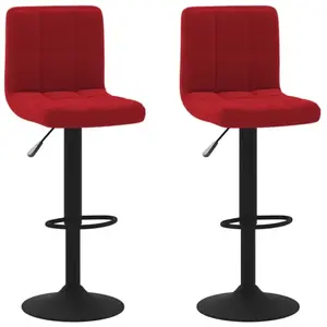 vidaXL Tabourets de bar lot de 2 rouge bordeaux velours pas cher