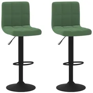 vidaXL Tabourets de bar lot de 2 vert foncé velours pas cher