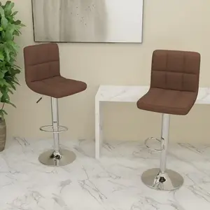 vidaXL Tabourets de bar lot de 2 marron tissu pas cher