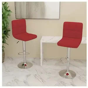 vidaXL Tabourets de bar lot de 2 rouge bordeaux tissu pas cher