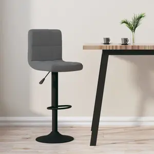 vidaXL Tabouret de bar Gris foncé Velours pas cher
