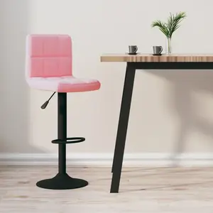 vidaXL Tabouret de bar Rose Velours pas cher