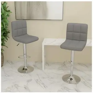 vidaXL Tabourets de bar lot de 2 gris clair tissu pas cher