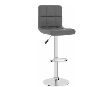 vidaXL Tabouret de bar Gris Similicuir pas cher