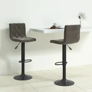 Tabourets de bar 2 pcs Gris foncé Velours Vidaxl Gris foncé pas cher