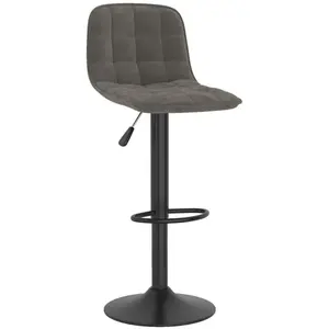 vidaXL Tabouret de bar Gris foncé Velours pas cher