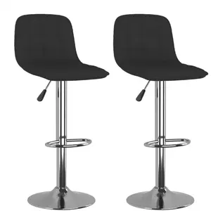 vidaXL Tabourets de bar lot de 2 noir tissu pas cher