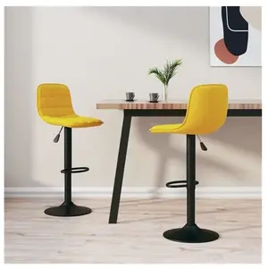 Comparateur de prix : vidaXL Tabourets de bar 2 pcs Jaune Velours